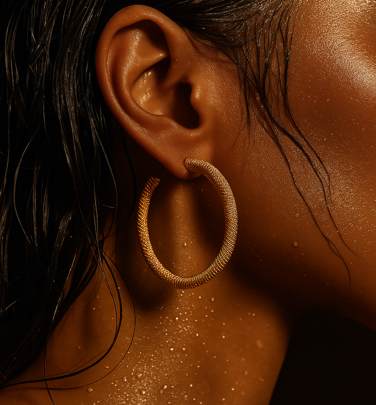 ELLIE VAIL Earrings Lou Large Mesh Hoop Earring Soho-Boutique