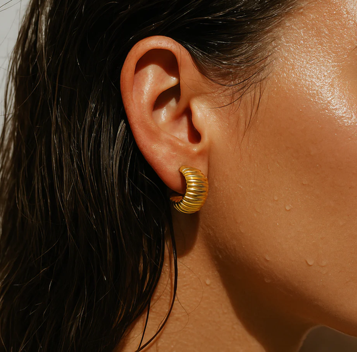 ELLIE VAIL Earrings Peyton Chunky Hoop Earring, Gold Soho-Boutique