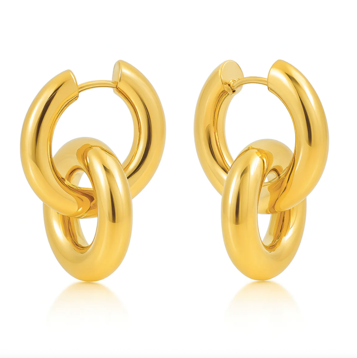 ELLIE VAIL Earrings Solana Interlocking Hoop Earring, Gold Soho-Boutique