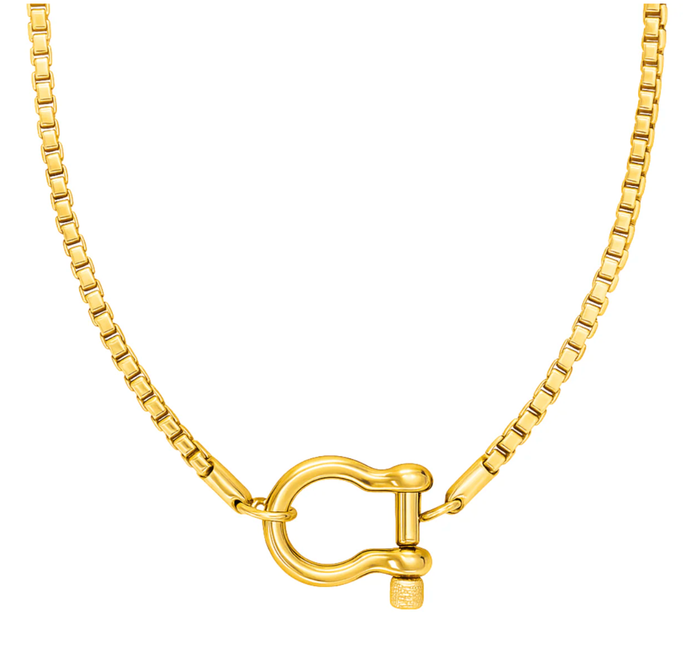 ELLIE VAIL Necklace Clarkson Shackle Necklace, Gold Soho-Boutique