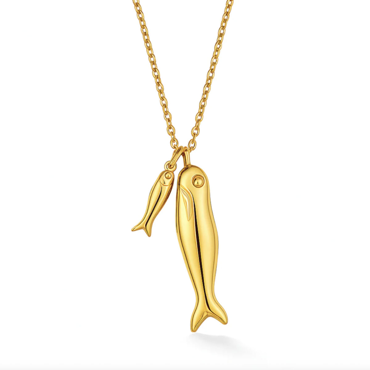 ELLIE VAIL Necklace Clifton Double Fish Necklace, Gold Soho-Boutique