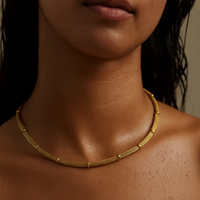 ELLIE VAIL Necklace Cosette Beaded Round Mesh Chain Necklace, Gold Soho-Boutique