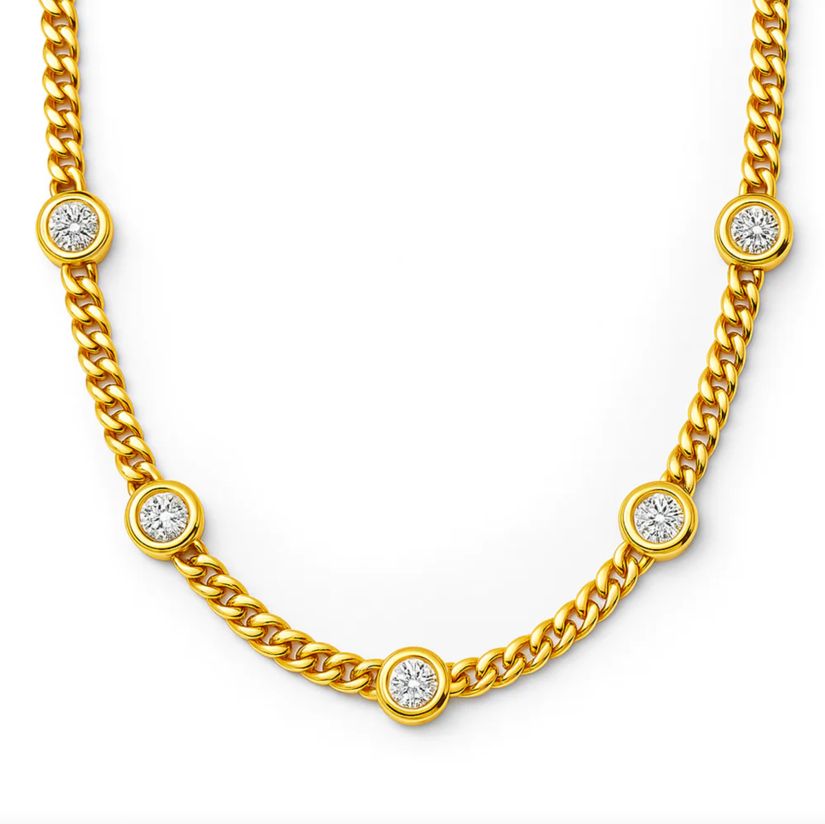 ELLIE VAIL Necklace Ellery Bezel Chain Necklace, Gold Soho-Boutique