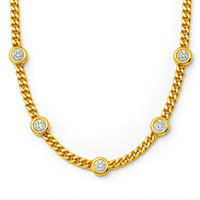 ELLIE VAIL Necklace Ellery Bezel Chain Necklace, Gold Soho-Boutique