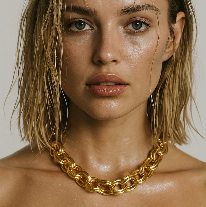 ELLIE VAIL Necklace Louella Chunky Double Chain Necklace, Gold Soho-Boutique