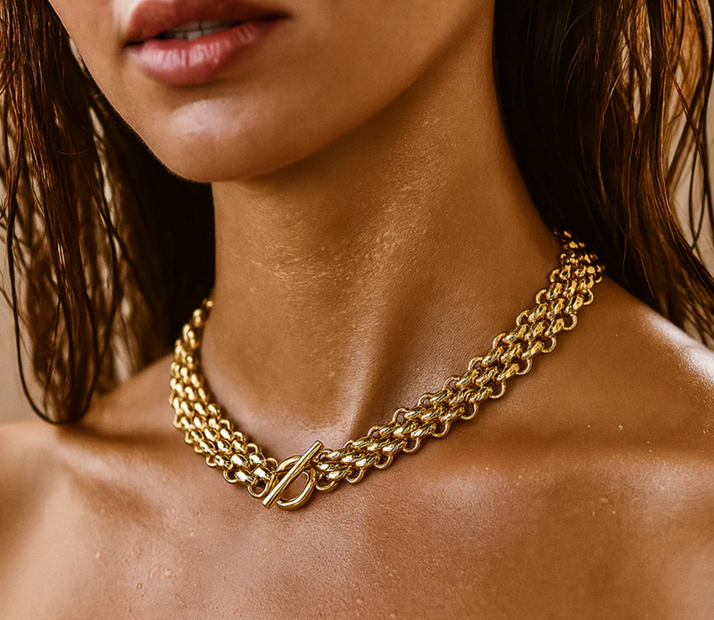 ELLIE VAIL Necklace Rosalinda Chunky Chain Toggle Necklace, Gold Soho-Boutique