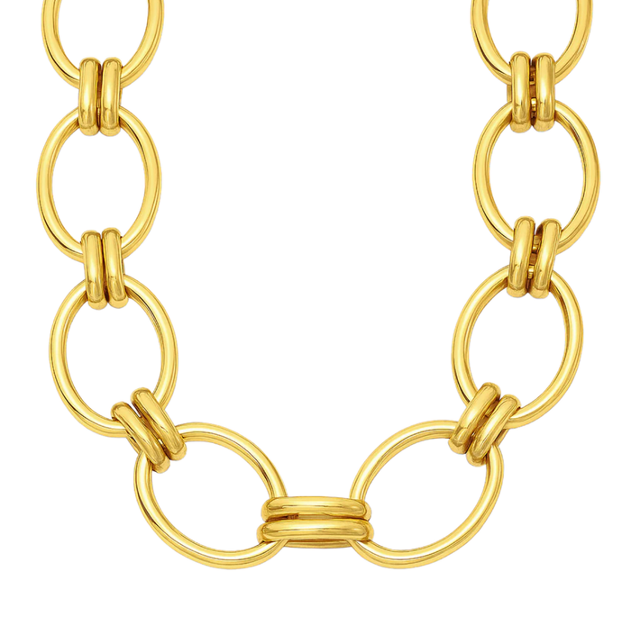 ELLIE VAIL Necklace Ruby Oval Chain Necklace, Gold Soho-Boutique