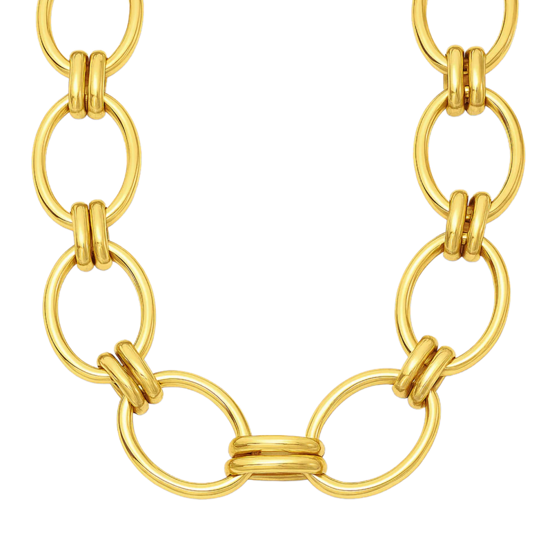 ELLIE VAIL Necklace Ruby Oval Chain Necklace, Gold Soho-Boutique