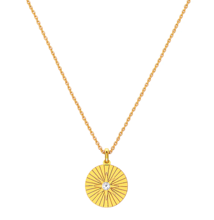 ELLIE VAIL Necklace Rue Sunburst Disc Necklace, Gold Soho-Boutique