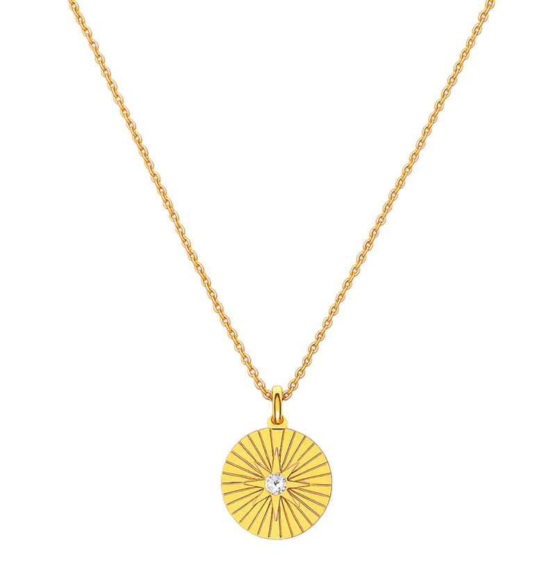 ELLIE VAIL Necklace Rue Sunburst Disc Necklace, Gold Soho-Boutique