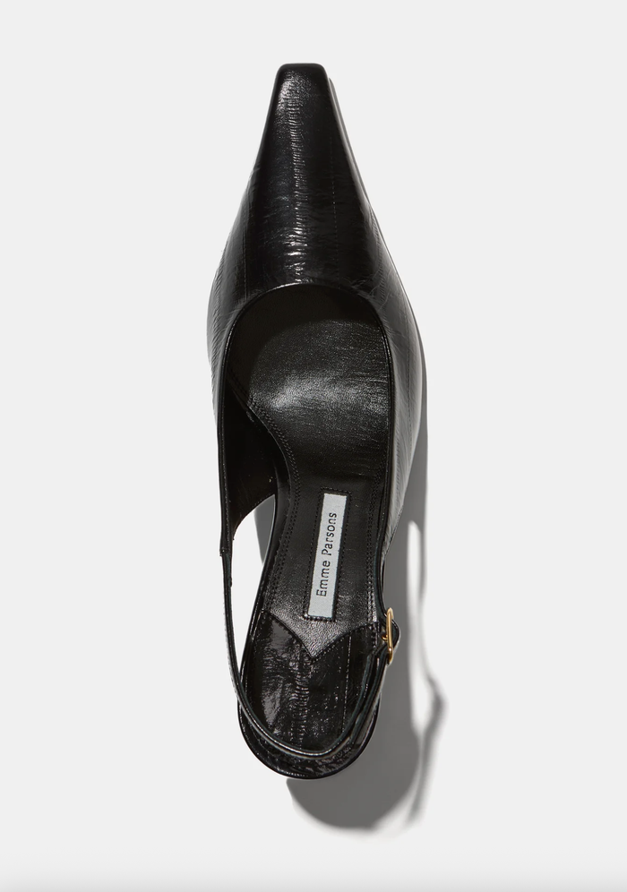 Emme Parsons Heel Elana Heel, Black Embossed Eel Soho-Boutique