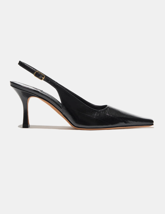 Emme Parsons Heel Elana Heel, Black Embossed Eel Soho-Boutique