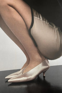 Emme Parsons Heel Veneto V-Cut Kitten Heel, Neutral Gold Disco Soho-Boutique