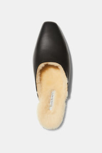 Emme Parsons Shoe Flat Mule, Black Shearling Nappa Soho-Boutique