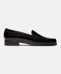 Emme Parsons Shoes Danielle Slip On Loafer, Black Embosed Croc Soho-Boutique