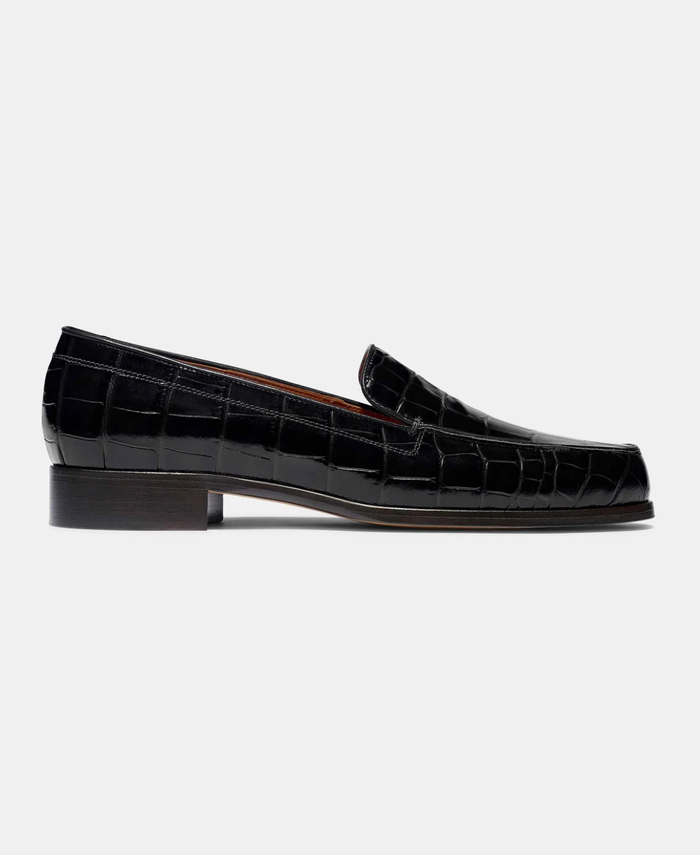 Emme Parsons Shoes Danielle Slip On Loafer, Black Embosed Croc Soho-Boutique
