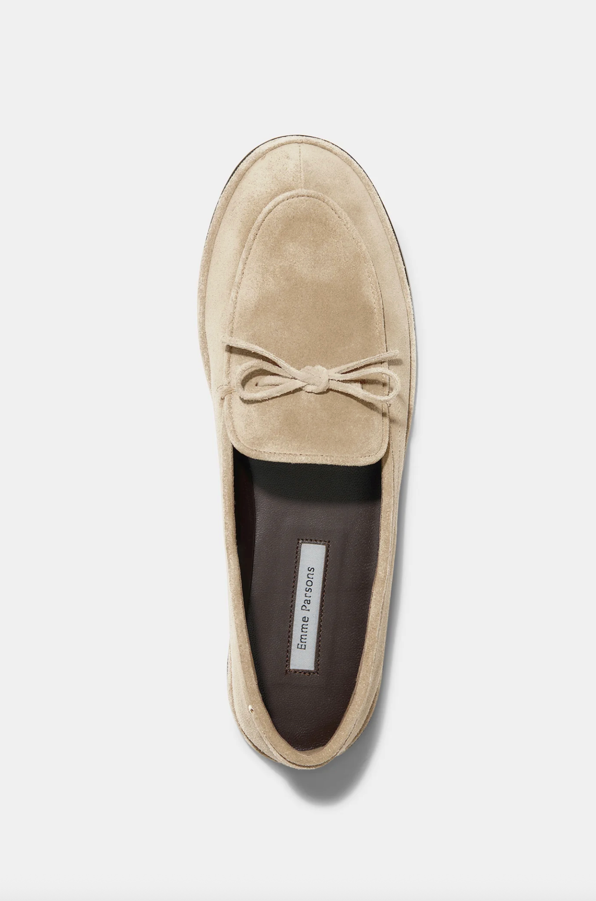 Emme Parsons Shoes Parker Moccasin, Tan Suede Soho-Boutique