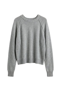 Evie Crewneck Sweater, Heather Grey