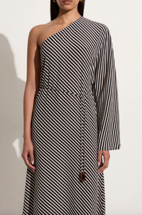 FAITHFULL THE BRAND Dress Gino Midi Dress, Toscano Stripe Black Soho-Boutique