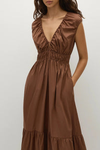 FAITHFULL THE BRAND Dress Hedda Maxi Dress, Chestnut Brown Soho-Boutique