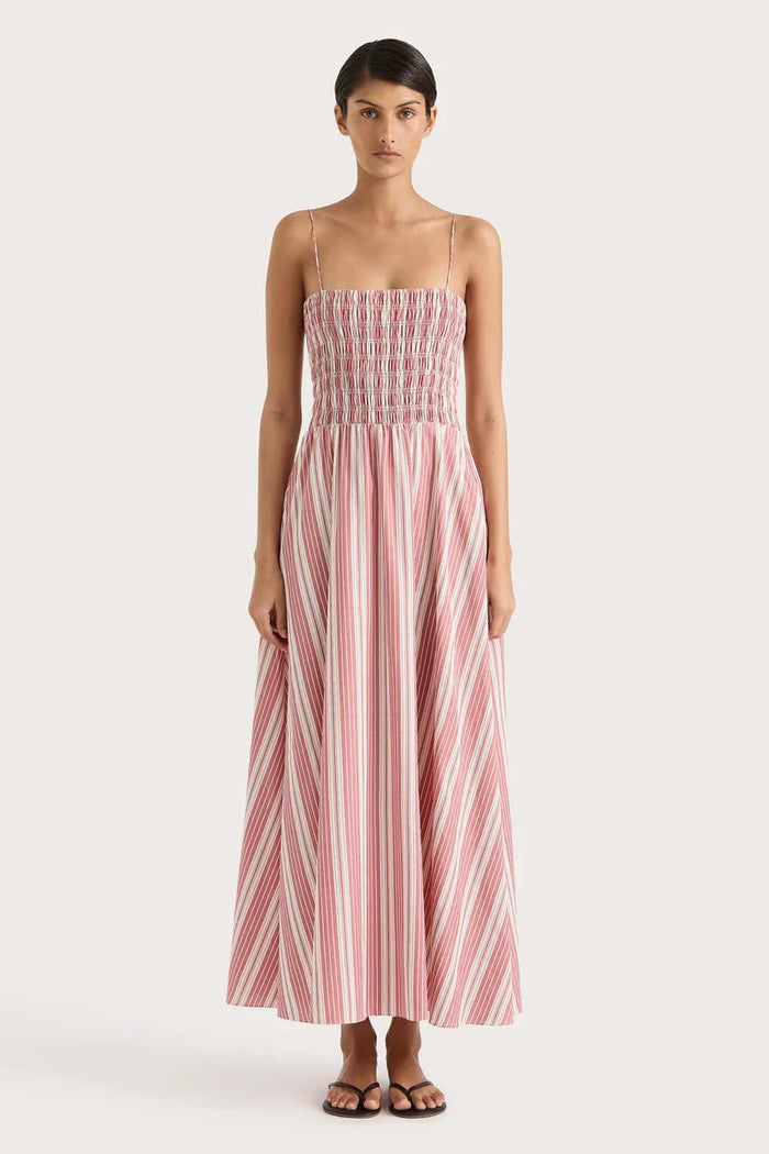 FAITHFULL THE BRAND Dress Lida Maxi Dress, Cherry Stripe Soho-Boutique
