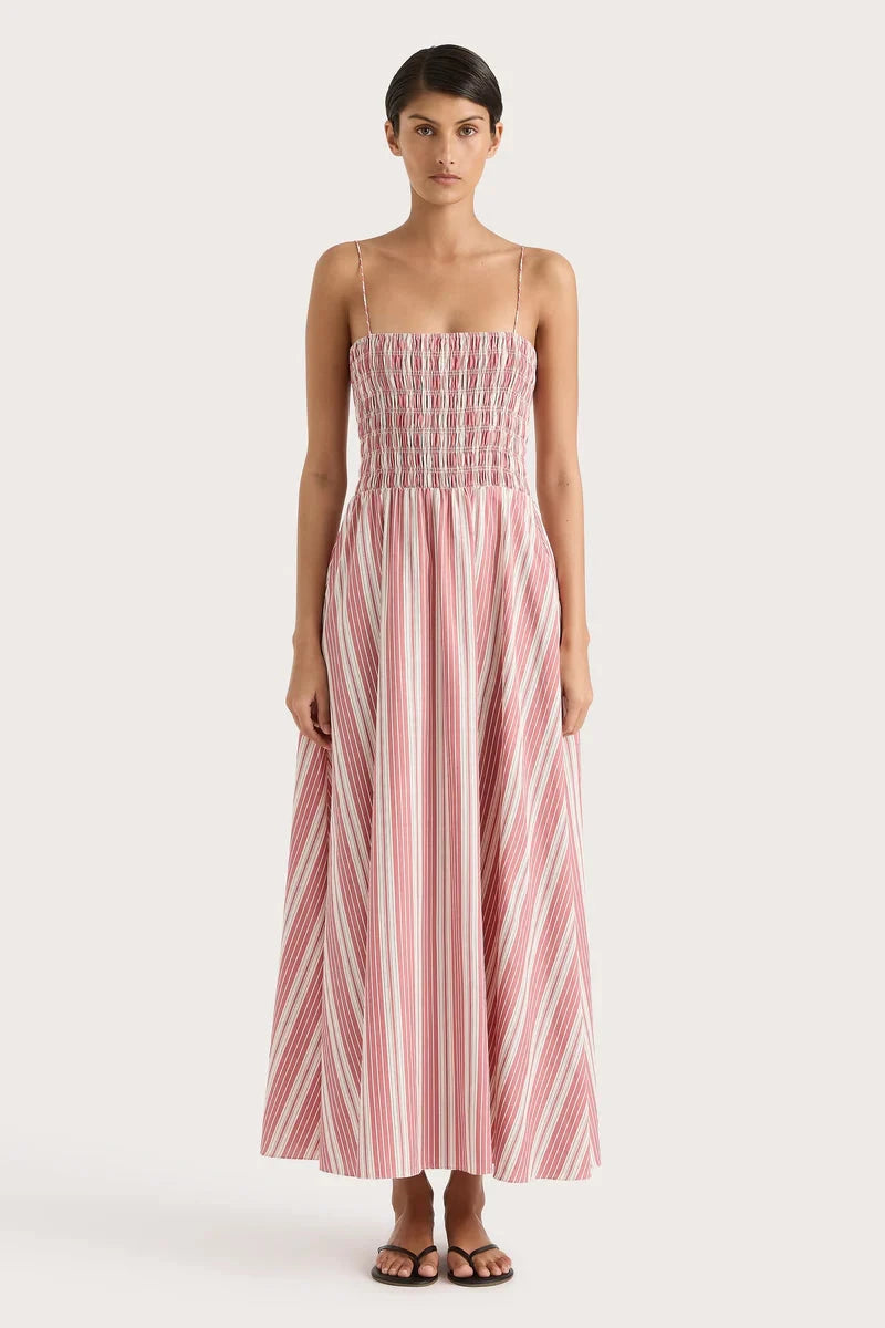 FAITHFULL THE BRAND Dress Lida Maxi Dress, Cherry Stripe Soho-Boutique
