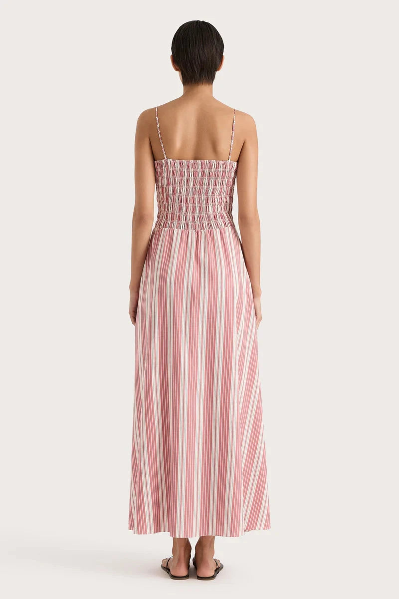 FAITHFULL THE BRAND Dress Lida Maxi Dress, Cherry Stripe Soho-Boutique
