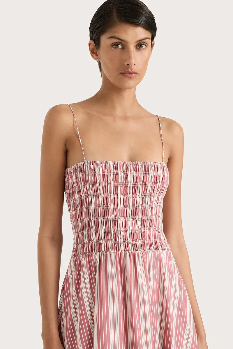 FAITHFULL THE BRAND Dress Lida Maxi Dress, Cherry Stripe Soho-Boutique