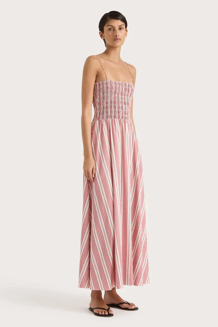 FAITHFULL THE BRAND Dress Lida Maxi Dress, Cherry Stripe Soho-Boutique