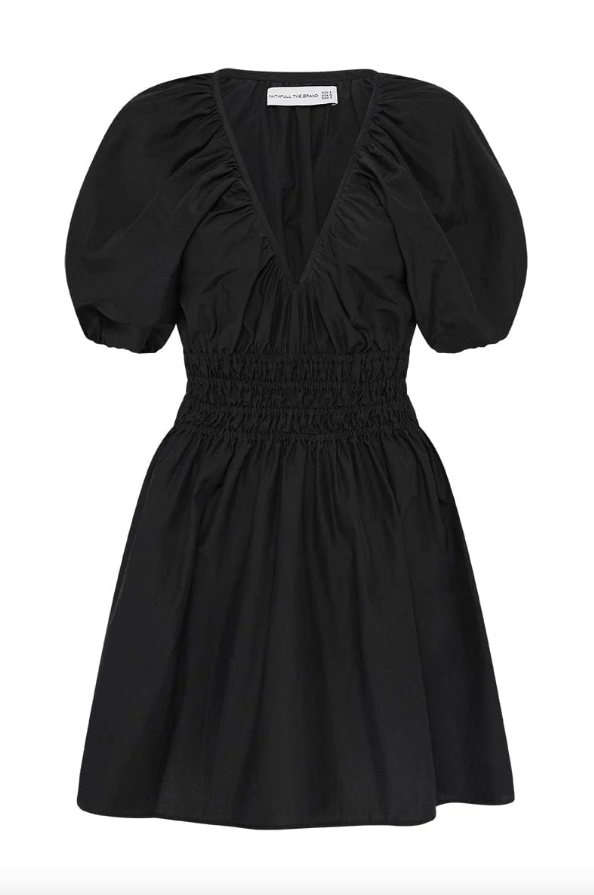 FAITHFULL THE BRAND Dress Salone Mini Dress, Black Soho-Boutique