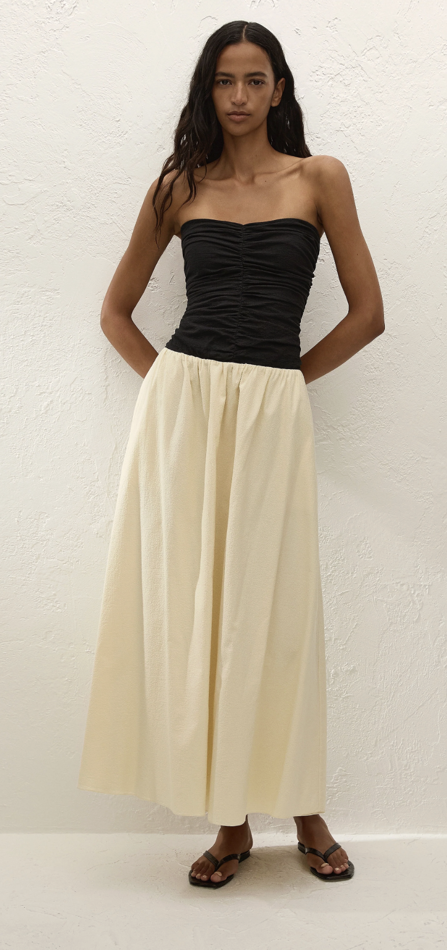 FAITHFULL THE BRAND Dress Sant Roc Maxi Dress, Black/Milk Soho-Boutique