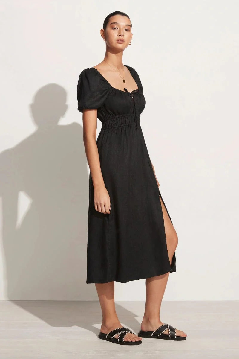 FAITHFULL THE BRAND Dress Terina Midi Dress, Black Soho-Boutique