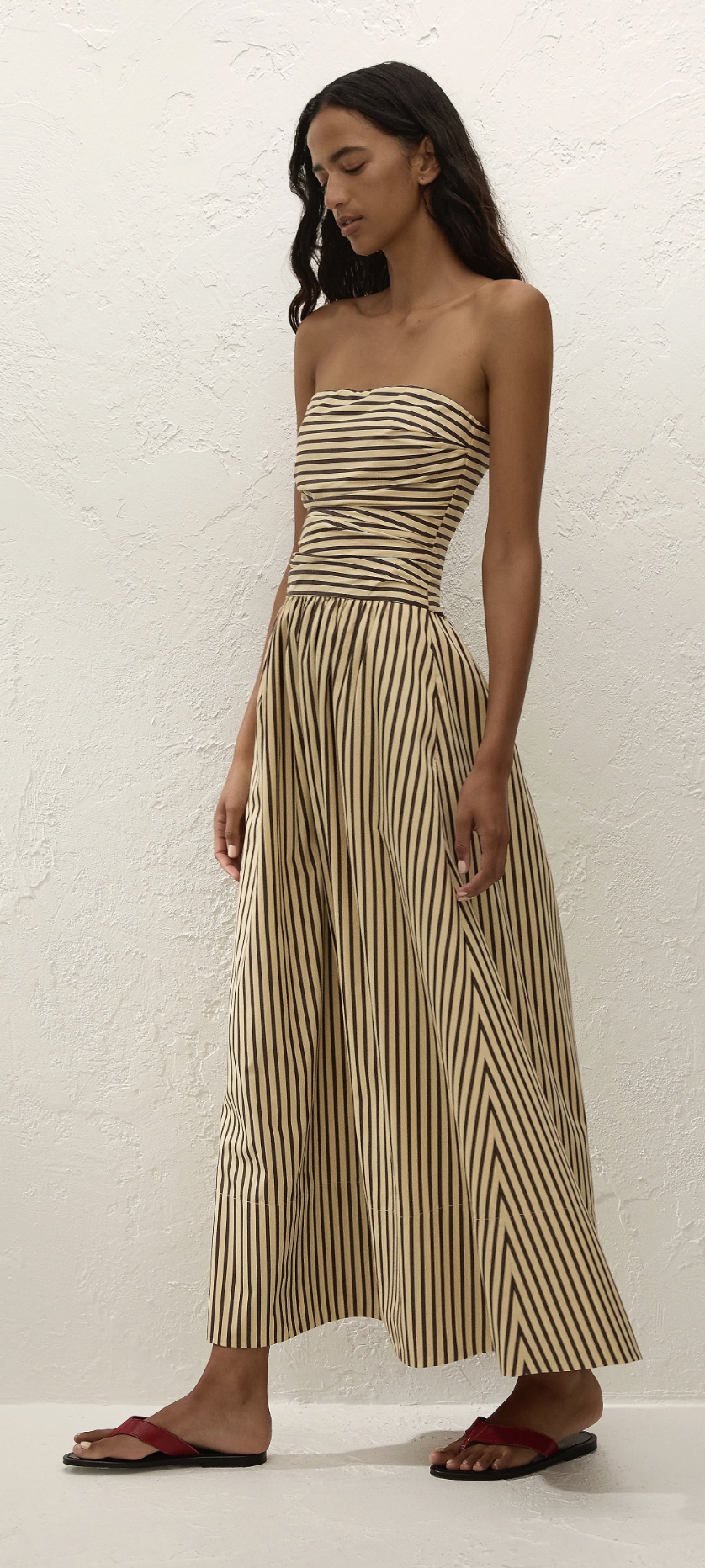 FAITHFULL THE BRAND Dress Vera Maxi Dress, Carmen Stripe Sand Cedar Soho-Boutique