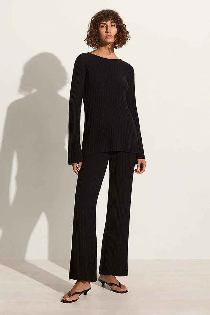 FAITHFULL THE BRAND Top Mitras Tunic Top, Black Soho-Boutique