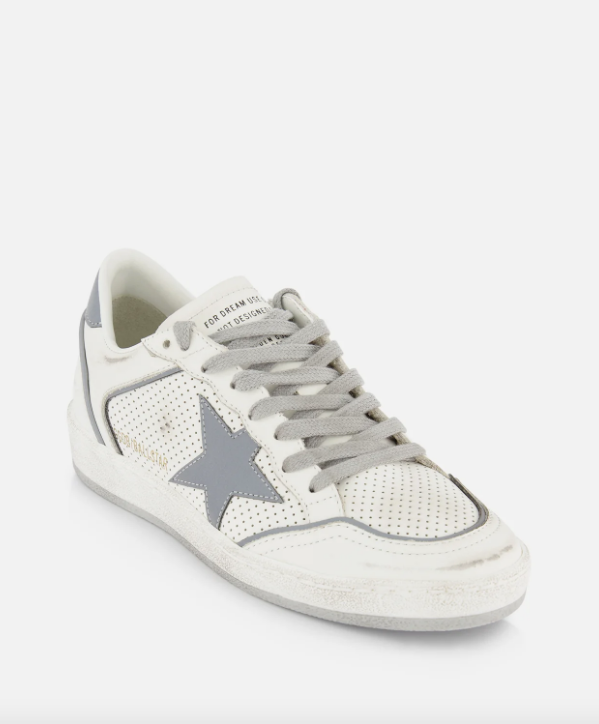 Golden Goose Deluxe Brand Sneakers Ball Star, White Silver Soho-Boutique