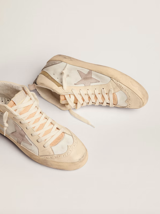 Golden Goose Deluxe Brand Sneakers Mid Star White Lilac Gold Black Soho-Boutique
