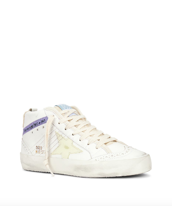 Golden Goose Deluxe Brand Sneakers Mid Star, White Yellow Purple Soho-Boutique