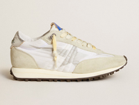Golden Goose Deluxe Brand Sneakers Running Marathon, White/Grey/Silver Soho-Boutique