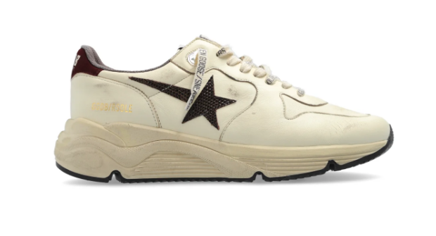 Golden Goose Deluxe Brand Sneakers Running Sole, White/Bordeaux Soho-Boutique