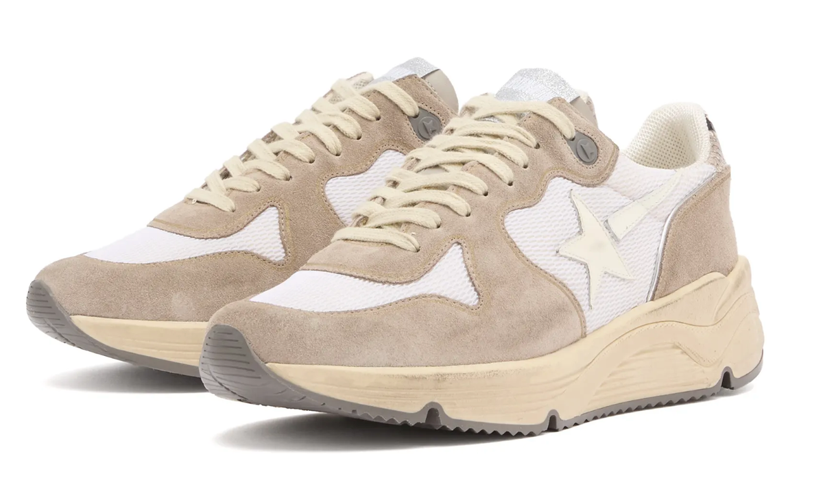 Golden Goose Deluxe Brand Sneakers Running Sole, White/Grey/Rock Python Soho-Boutique