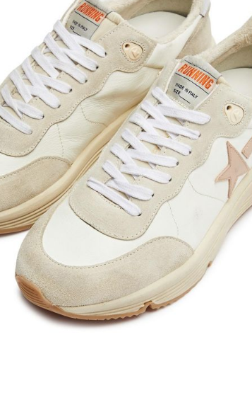 Golden Goose Deluxe Brand Sneakers Running Sole, White Pearl Silver Soho-Boutique