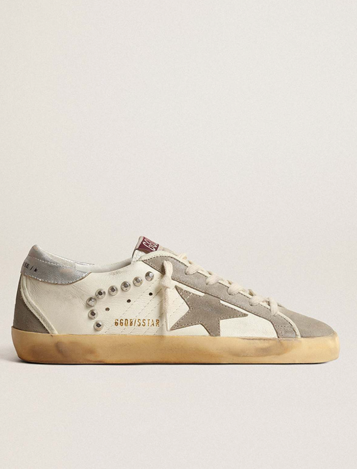 Golden Goose Deluxe Brand Sneakers Super Star Beige Taupe Silver Soho-Boutique
