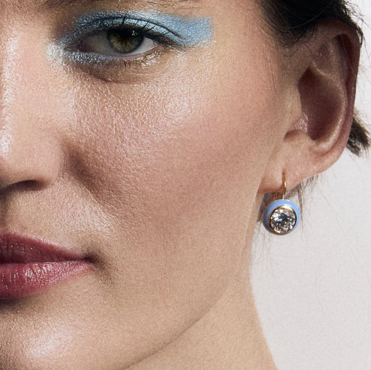 Hart Jewelry Earrings Blue Enamel Bezel Drop Earring Soho-Boutique