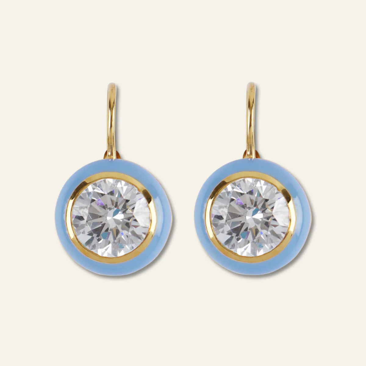 Hart Jewelry Earrings Blue Enamel Bezel Drop Earring Soho-Boutique