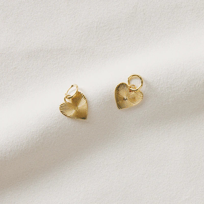Hart Jewelry Earrings Small Ribbed Heart of Gold Huggies Soho-Boutique