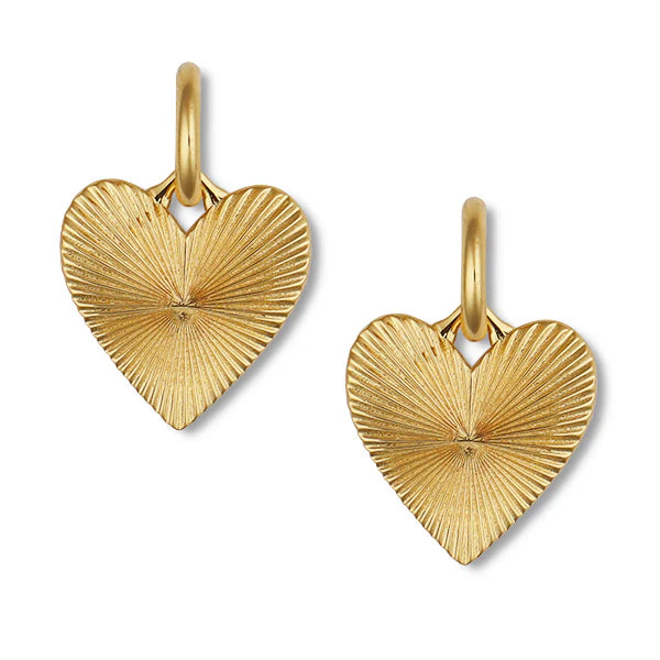 Hart Jewelry Earrings Small Ribbed Heart of Gold Huggies Soho-Boutique