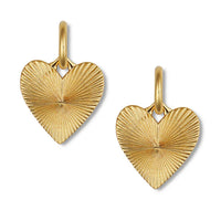 Hart Jewelry Earrings Small Ribbed Heart of Gold Huggies Soho-Boutique