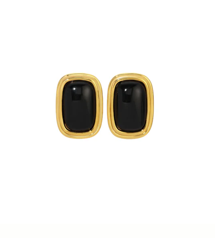 Heaven Mayhem Earrings Ribbon Black Gold Earrings Soho-Boutique