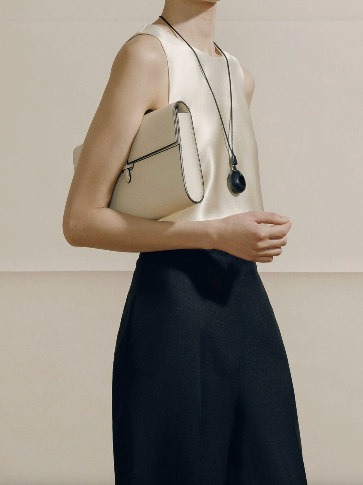 Hunting Season Bag The Large Soft Clutch in Nappa, Oyster Soho-Boutique