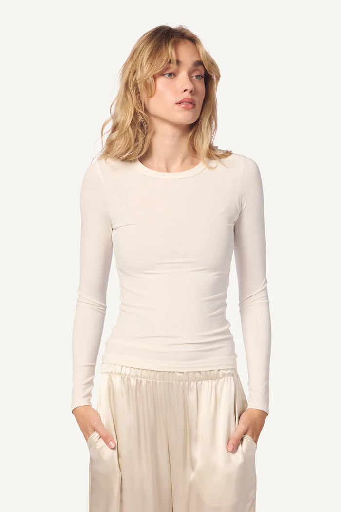 Quincy Sandwashed Crewneck, Gardenia